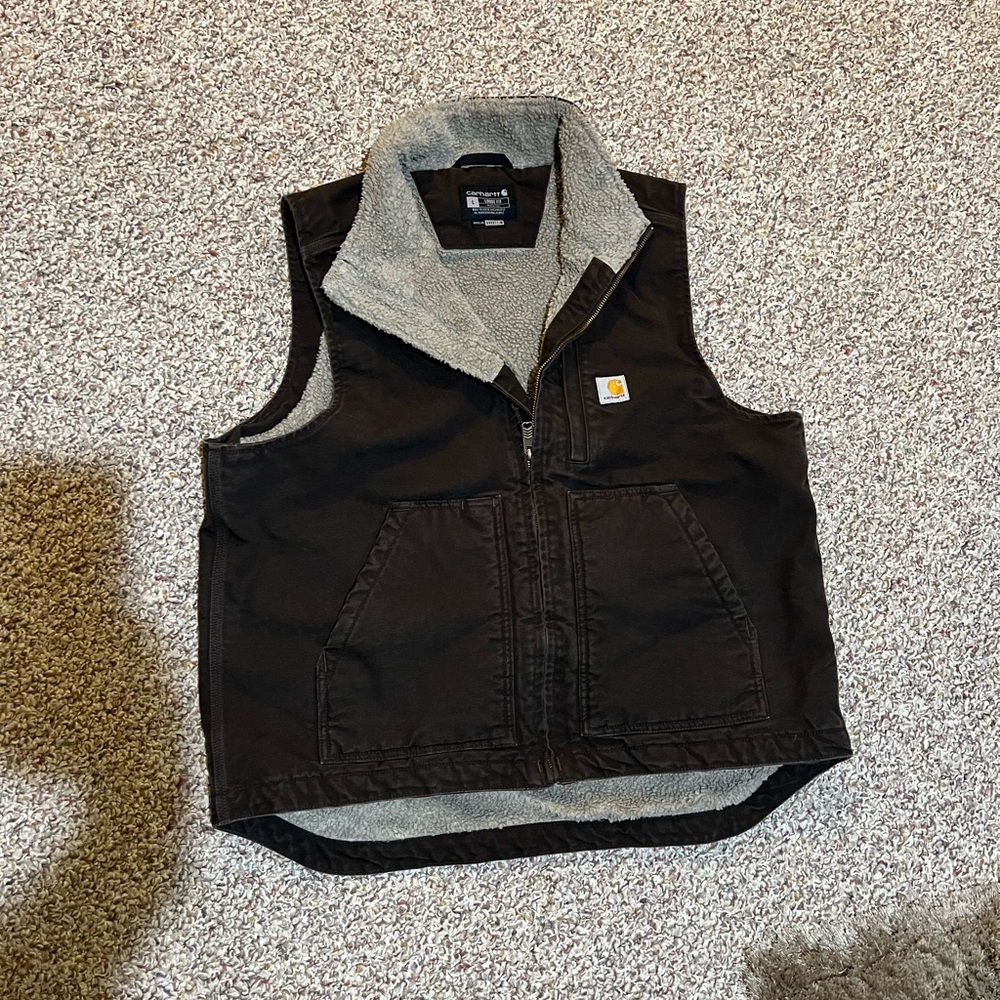 Carharrt brown Sherpa lined vest